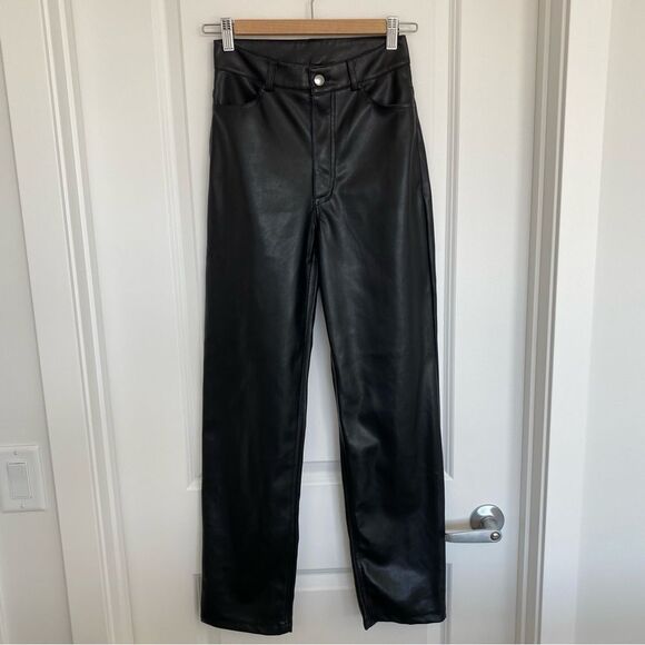 DYNAMITE | Straight Leg Faux Leather Pants - Picture 1 of 11